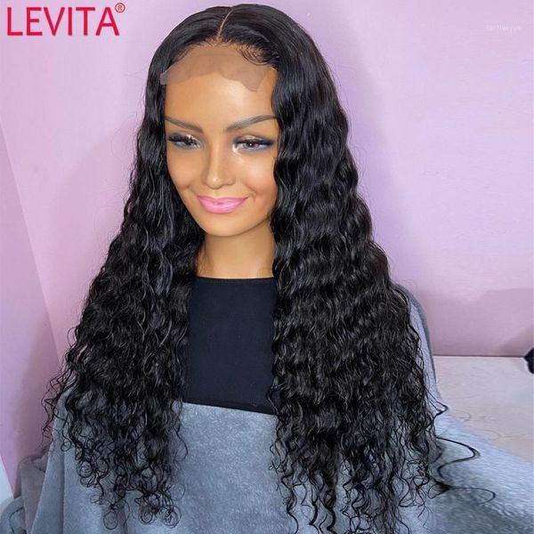 

wholesale deep wave lace front wig 4x4 closure frontal brazilian pre plucked human hair wigs for women1, Black;brown