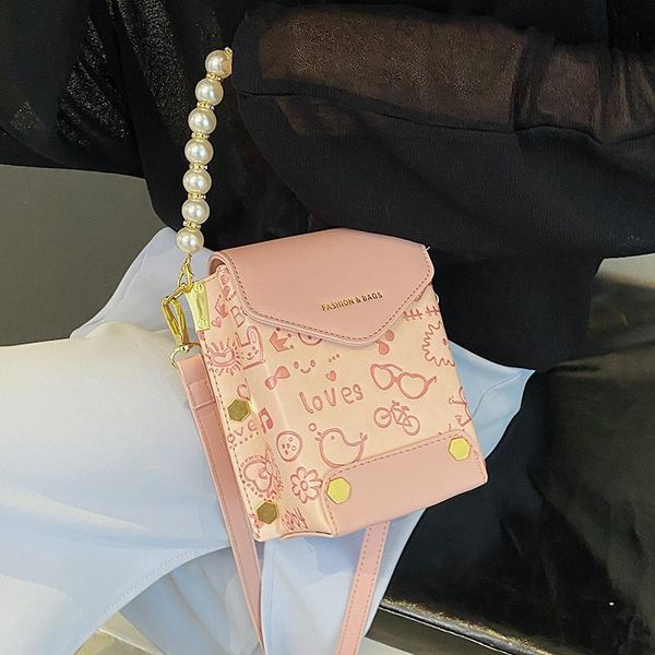 

shoulder bags niche design sweet and cool bag women 2021 fashion embossed square messenger phone width: 12cm