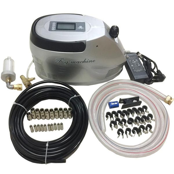 

watering equipments h219 quality 0.3l/min 40bar fog machine set including 15m tubing & 10pcs anti-drip nozzles water spray patio misting coo
