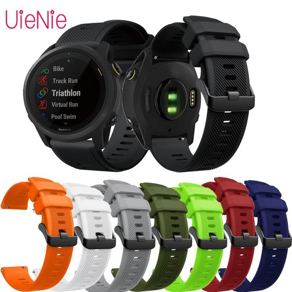 

watch bands silicone strap for garmin forerunner 745 bracelet sport watchband wristband, Black;brown