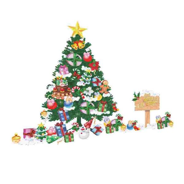 

wall stickers 1 sheet decorative xmas tree gift sticker chic christmas shop window