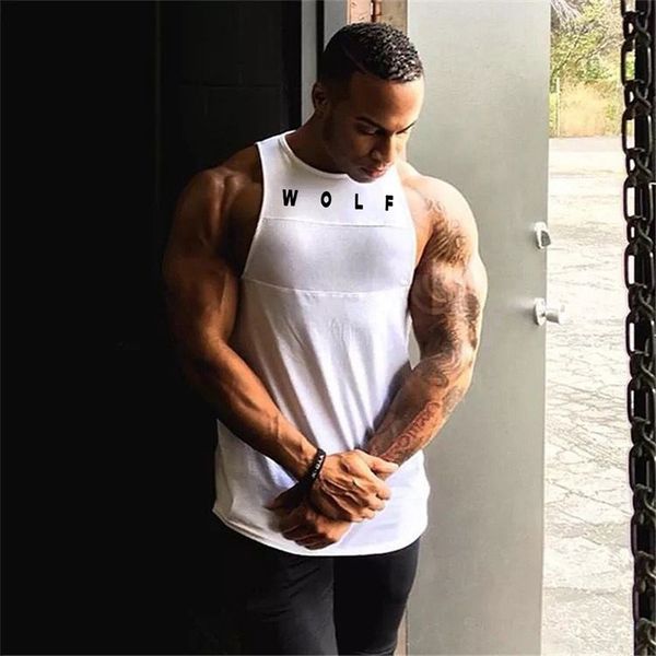 

ss men stitching waistcoat arc hem cotton letter printed vest size s-2xl, White;black