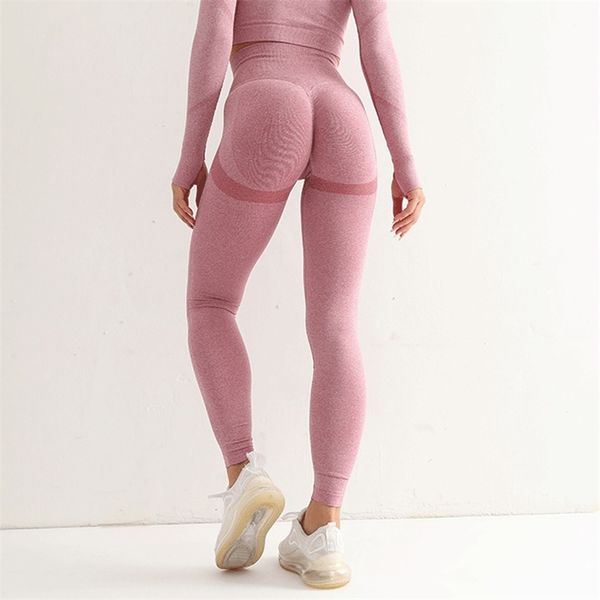 

asheywr women seamless leggings high waist buttocks slim legging push up elastic fitness leggins woman workout legings 211215, Black