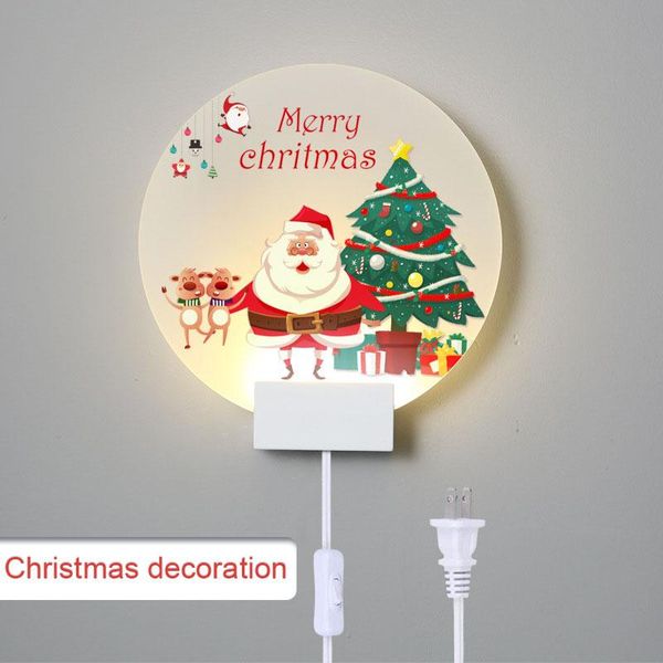 

wall lamp 2022 year decoration led holiday light atmosphere christmas lights santa home decor room decorations