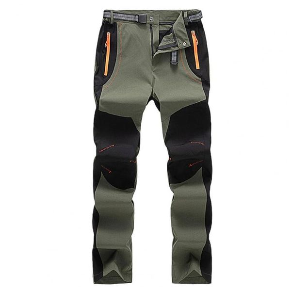 

men casual pants autumn winter elastic waterproof quick dry pockets outdoor trousers men's clothing suitable for trekking, Black