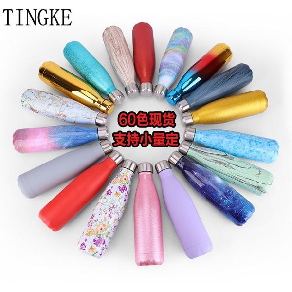 

water bottles 500ml 304 double-layer stainless steel creative coke bottle outdoor sports portable insulated bottle,