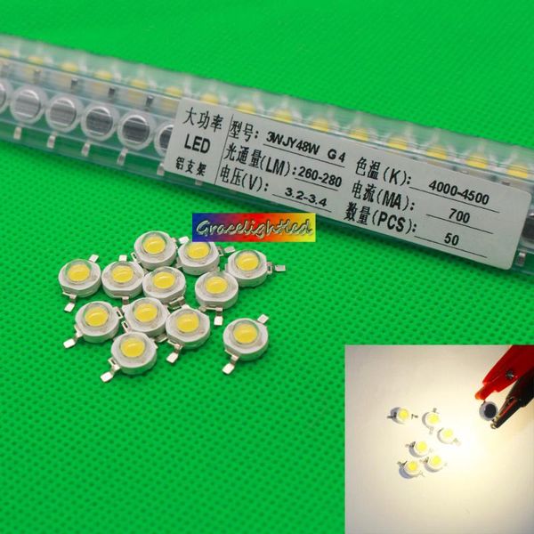 

modules 100pcs 3w waneutral white 4000k 4500k high power led chip for fish tank light diy