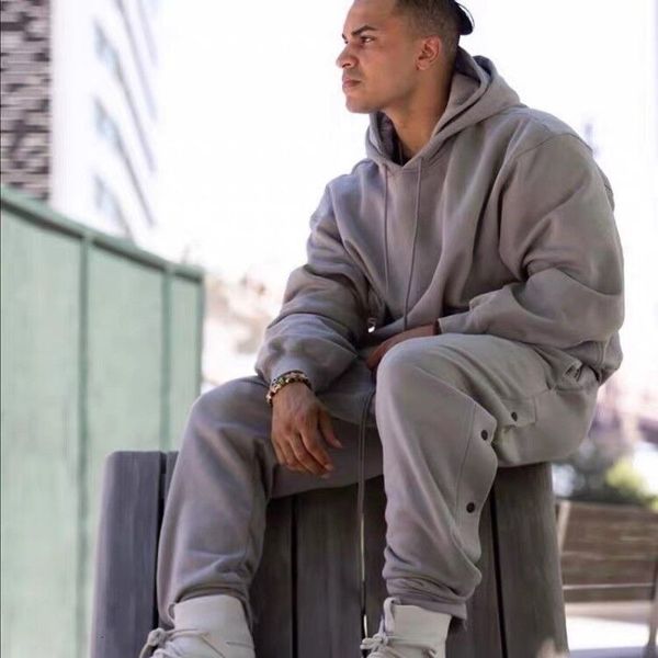 

19ss double hooded design hoodie pullover long sleeve sweatshirts street style hoodies men women hip hop casual streetwear size s-xl, Black