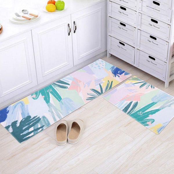 

carpets nordic style anti-slip plant leaves print mats bathroom floor kitchen rugs for home living room