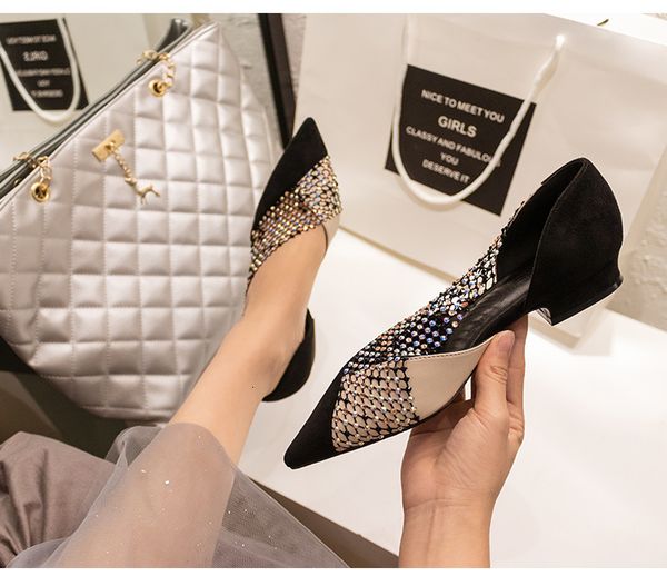 

sandals women 's flat summer thick single pointed side hollow rhinestone cover heel jelly shoes j9xk, Black