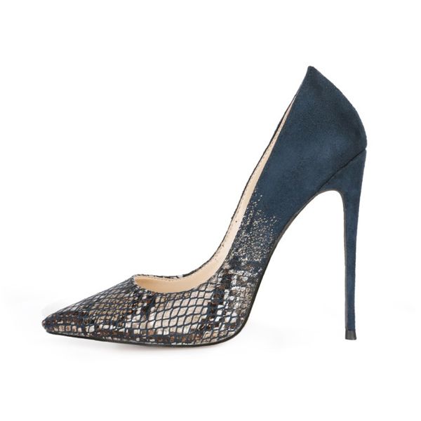 

womens shoes high heels bridal wedding shoes pointed toe fashion sandals female fine snake print high heels -1, Black