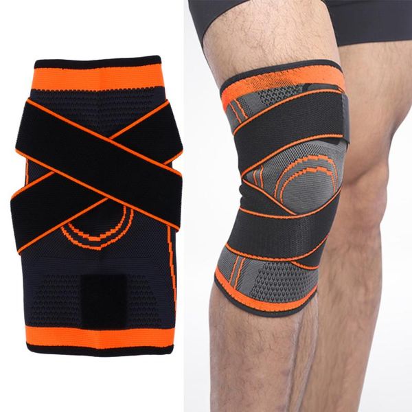 

elbow & knee pads sleeve with adjustable strap for pain relief support running basketball or other exercises - size (orang, Black;gray