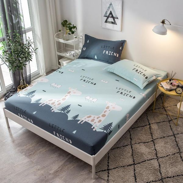 

sheets & sets printed fitted sheet for single double bed kids adults 100% cotton (no case) xf757-11