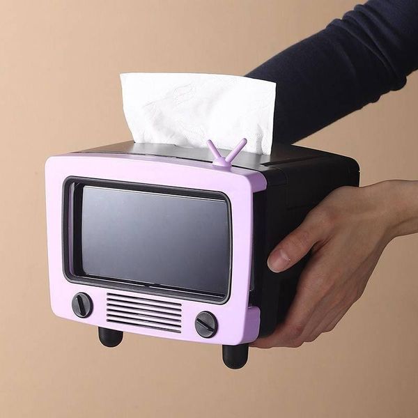 

tissue boxes & napkins household durable deskreception tv box multifunctional rounded edges and corners non-slip plastic lovely home dec