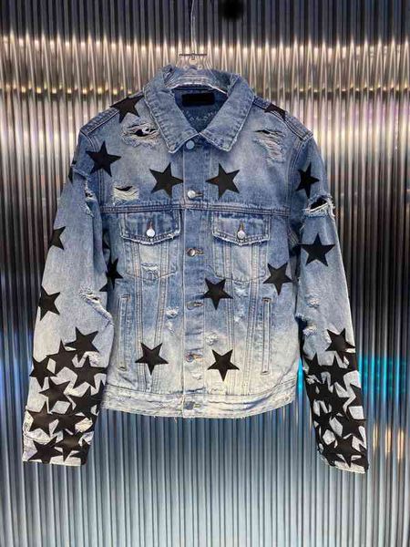 

men's jackets novo estilo veneno costura cheia de couro estrela cinco pontas buraco nim jaqueta europa e estados unidos marca rjuc, Black;brown