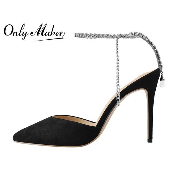 

sandals onlymaker pointed toe metal thin high heel pumps for women black causal decoration large size fashion san