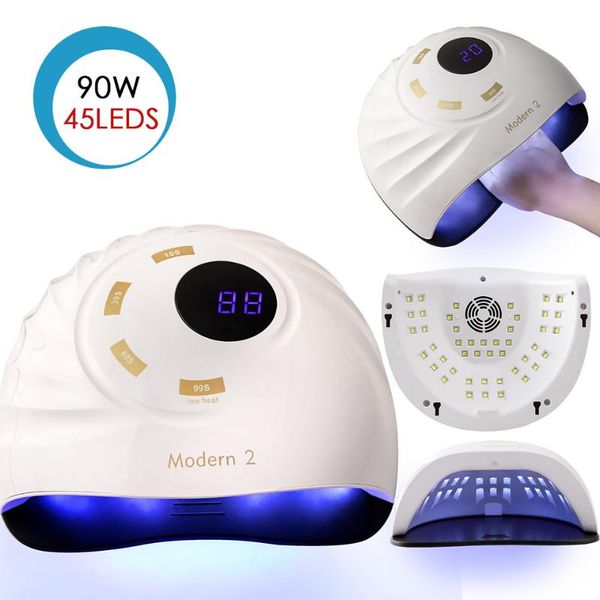 

nail drying lamp dual light uv led for curing all gel varnish quick dryer with fan smart sensor salon dryers