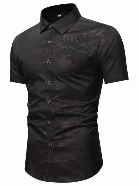 

men camo print button through shirt w5pv#, White;black