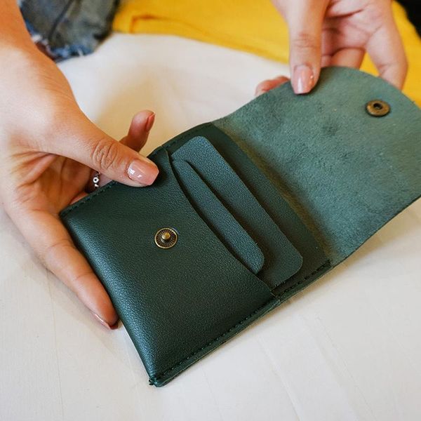 

wallets simple short coin purse women vintage hasp wallet bifold solid card bag pu leather female 3 color #15, Red;black