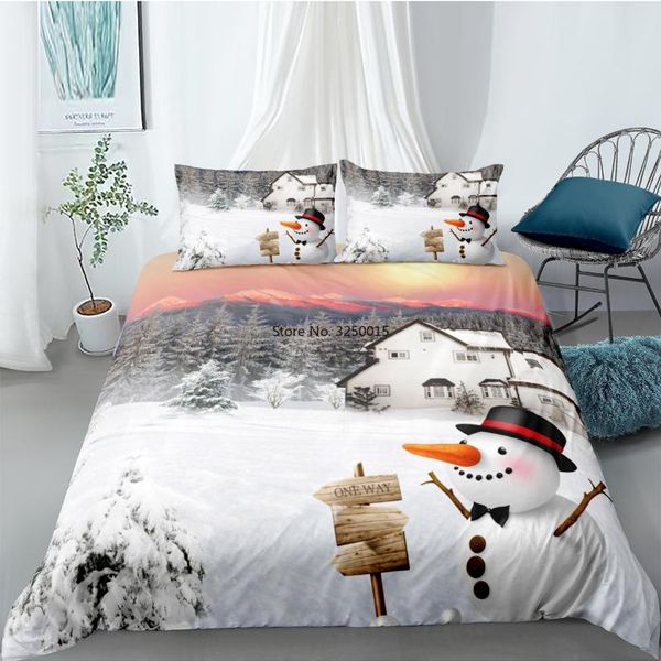 

bedding sets clean snowman comforter covers christmas quilt cover set pillow full double single twin  size 173*230cm bedclothes