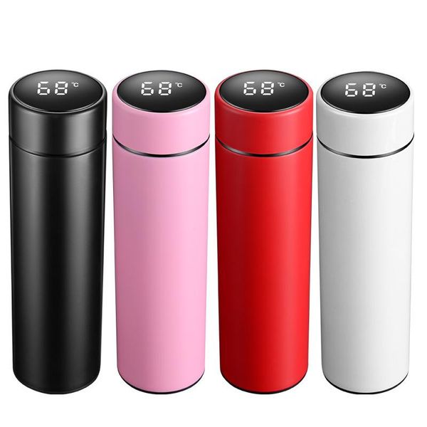 

water bottles 500ml vacuum flask 304 stainless steel intelligent temperature measurement portable coffee tea