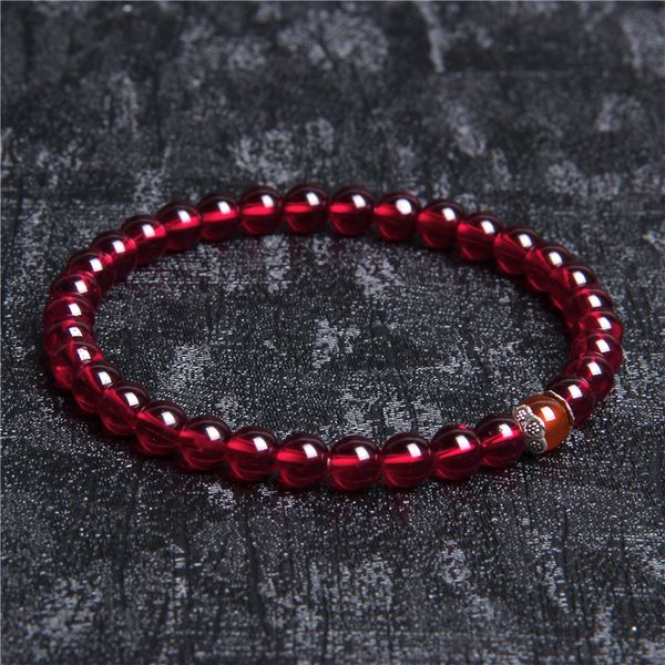 

natural stone handmade bracelet for women men 6mm garnet beads bracelets red braslet yoga meditation jewelry friendship gifts, Black