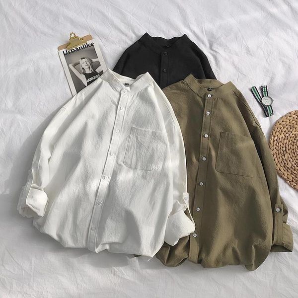 

women's blouses & shirts deep city long sleeve shirt 100%, male and female casual of korean fashion collar marin in solid, white black