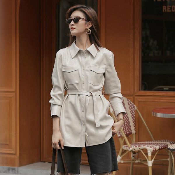 

autumn shirt leather jacket pu all-match fashion soft fleece women's & faux, Black