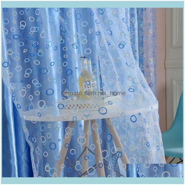 Cortina deco el suprimentos para casa Gardencurtin drapes 100x200cm janela cortinas círculo bolha impresso cortes tulle voile porta varanda pura