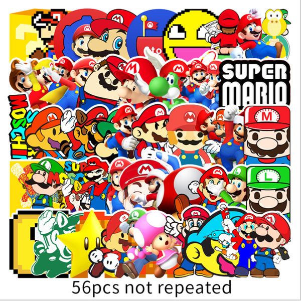 

56pcs super game graffiti waterproof skateboard travel suitcase phone lapluggage stickers cute kids girl toys