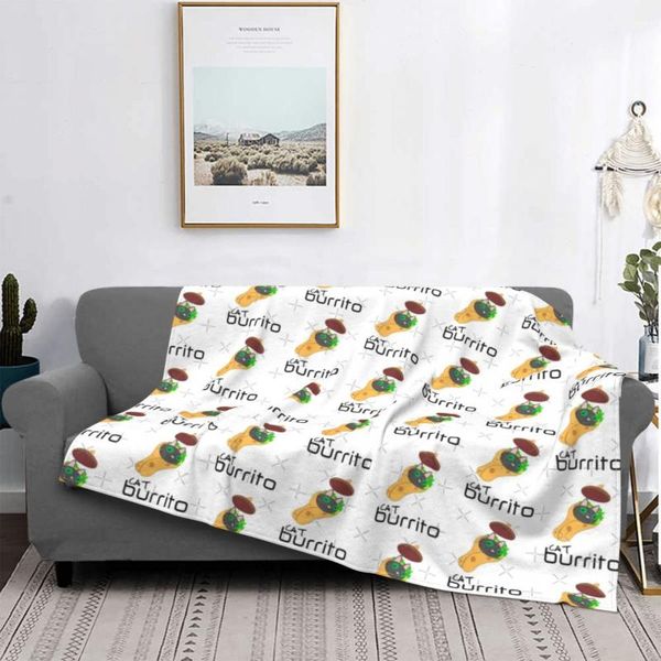 

blankets burrito fleece print flour delicious multifunction lightweight thin throw blanket for home bedroom plush quilt