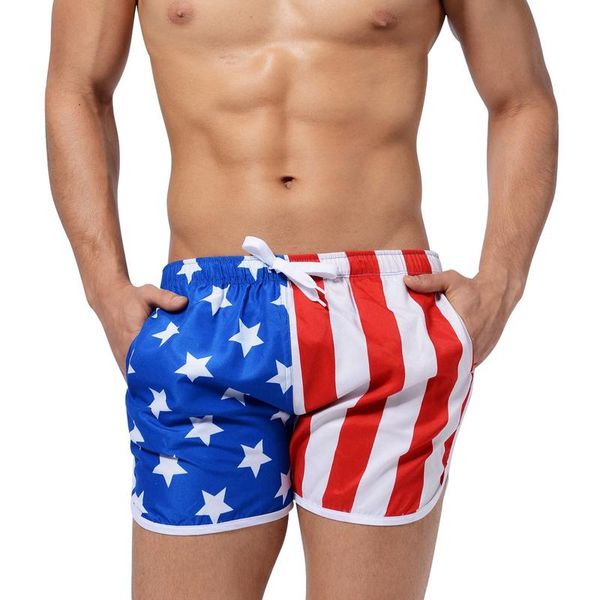 

haleychan floral mens designer pants american flag trunks casual arrow pajamas beach briefs vacation shorts men's, White;black