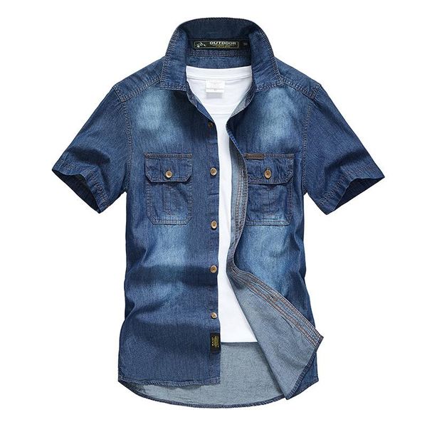 

men's jackets sleeve summer short denim shirt wear european size tooling top, Black;brown
