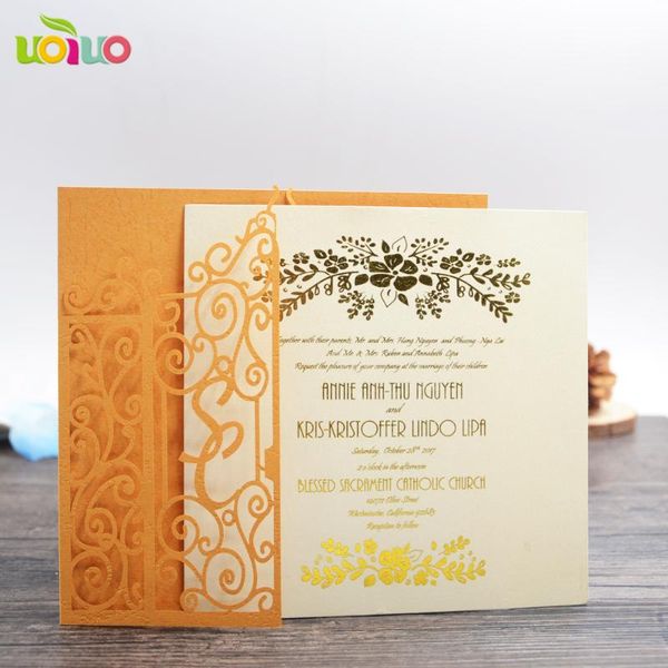 

greeting cards 50set inc68 laser cut wedding invitations elegant ribbon gate invitation with logo