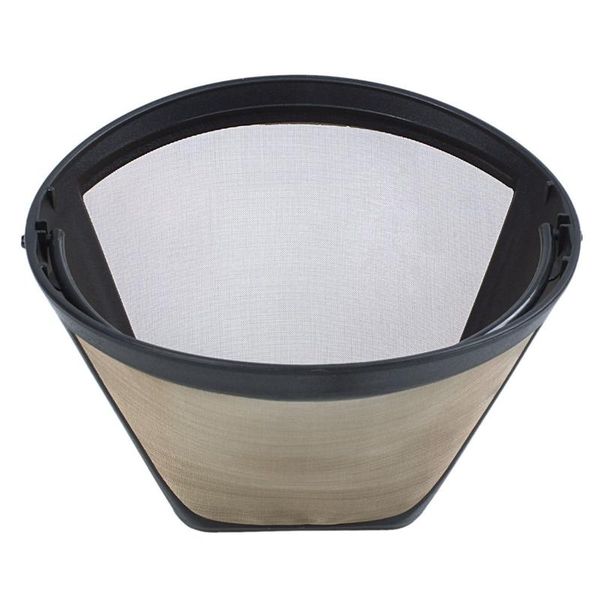 

coffee filters 1pc permanent reusable #4 cone shape filter mesh basket stainless