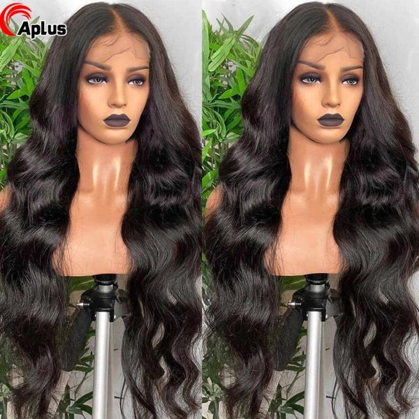 

lace wigs 32 inch body wave frontal wig preplucked glueless front 180 density human hair 4x4 bodywave closure, Black;brown
