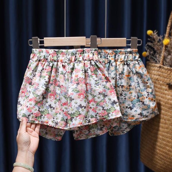 

shorts summer girls cotton cute floral print baby girl children pants trousers kids toddler infant casual clothes clothing, Black