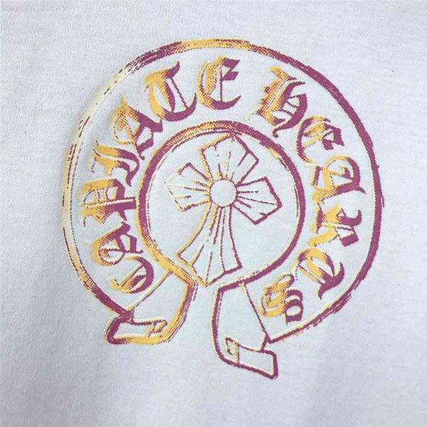 

print t-shirt summer 21s s crosin cross horseshoe loose round neck short sleeve men and women half tgd2, White;black