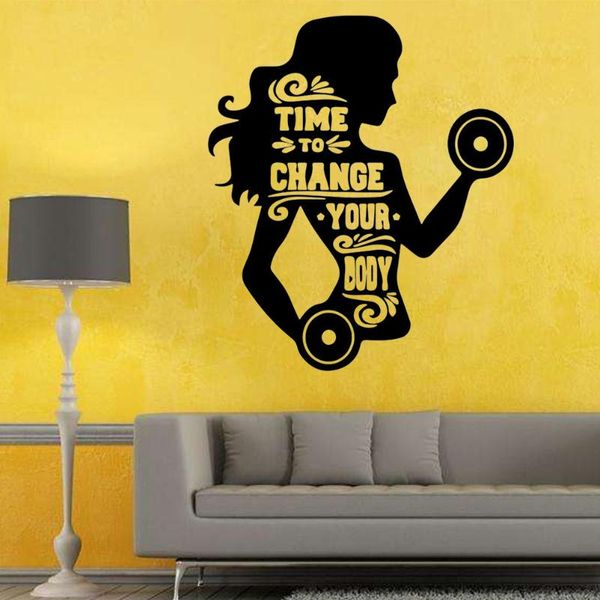 

wallpapers girls gym bodybuilding wall decal removable art wallpaper mural