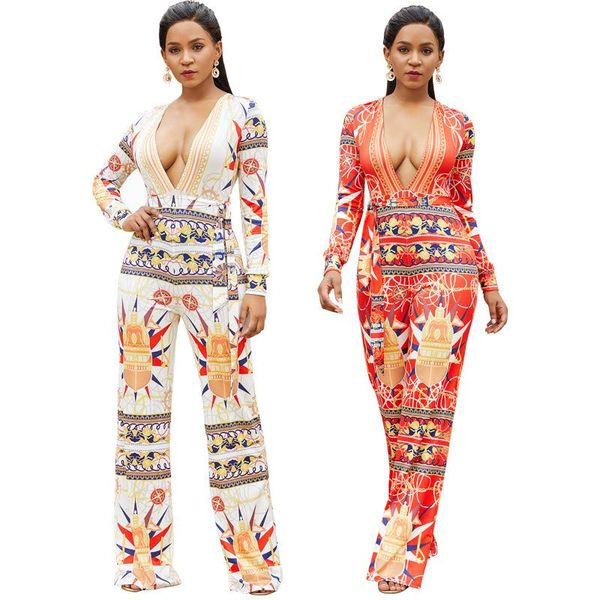 

women's jumpsuits & rompers printed long sleeve jumpsuit, Black;white