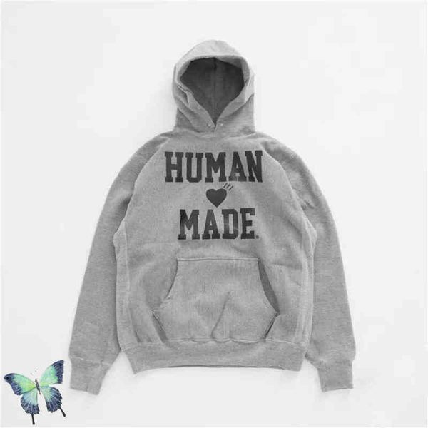 

heavy fabric grey men women human made hoodie sweatshirts, Blue;black