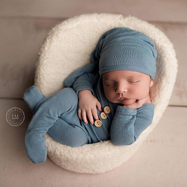 

born pography props button overalls pants baby po shoot romper outfit hat accessories shooting boy clothes set caps & hats, Yellow