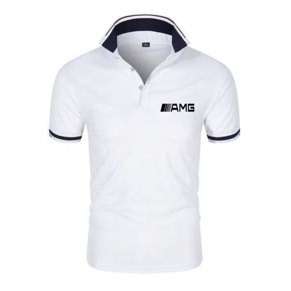 

men's polos 2021 summer amg shirt fashion lapel business casual social short sleeve simple s-4xl, White;black