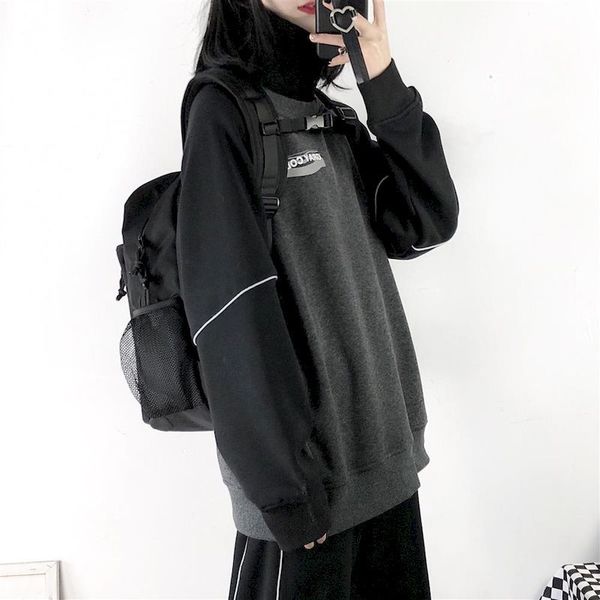 

women's two piece pants fashion 2 set spring suit female high collar fake black and gray pullover sweater casual trousers korean v, White