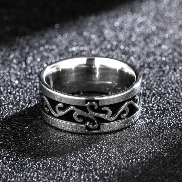 

tyrannical dragon ring titanium steel dragon anti tide jewelry men's ring, Black