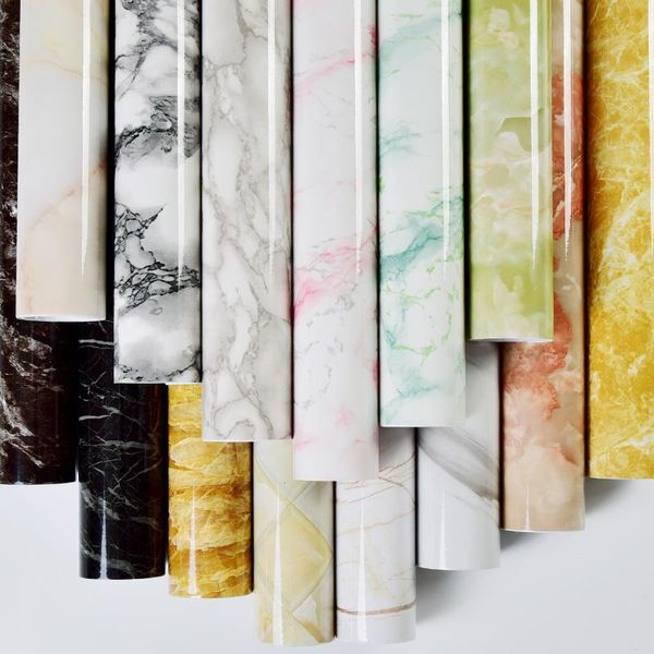 

wallpapers kitchen oil-proof decorative film self-adhesive waterproof marble pattern wall stickers cookstove high temperature wallpaper