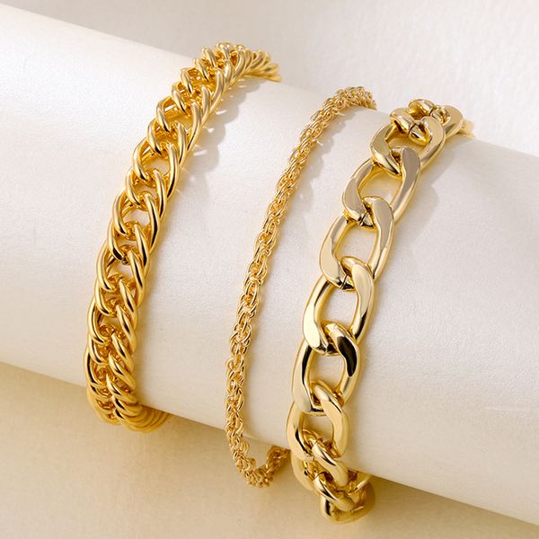 

vintage bohemian gold color chain anklets women twisted thick chain leg anklets set 2021 beach anklet jewelry, Red;blue