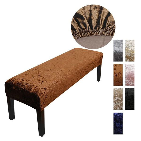 

chair covers removable solid color bench cover velvet elastic piano stool thickened bedroom bed end long case home textiles