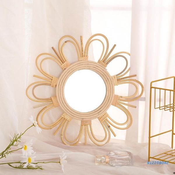 

mirrors woven rattan dressing mirror innovative art decoration makeup bathroom bedroom wall hanging po props decor