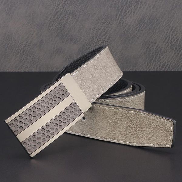 

belts gray slide buckle designer genuine leather men white fashion blue male cowboy cinto masculino, Black;brown